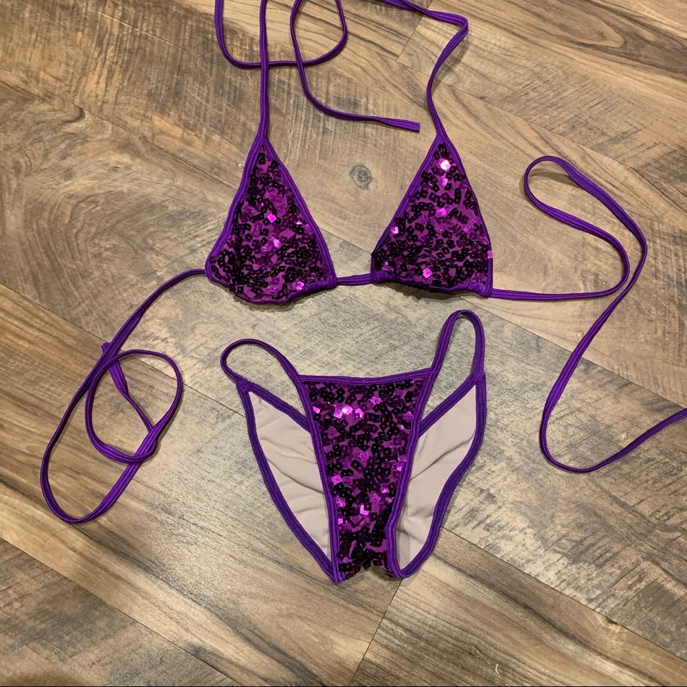 Purple sparkle bikini